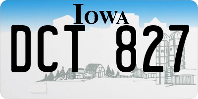 IA license plate DCT827