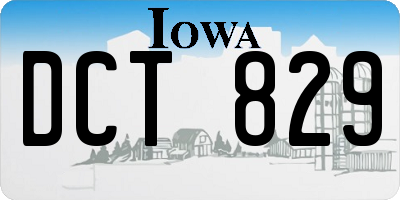 IA license plate DCT829