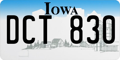 IA license plate DCT830