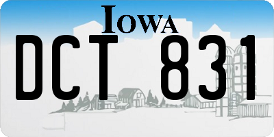 IA license plate DCT831