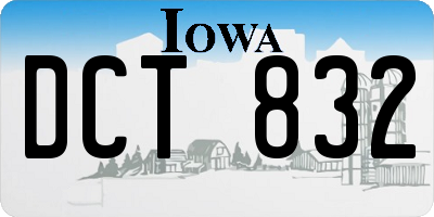 IA license plate DCT832