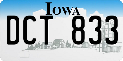 IA license plate DCT833