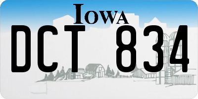 IA license plate DCT834