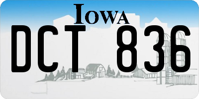 IA license plate DCT836