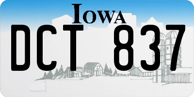 IA license plate DCT837