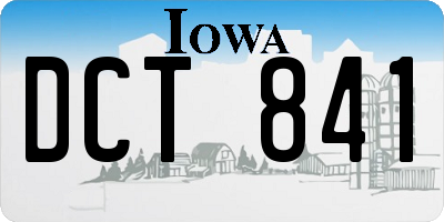 IA license plate DCT841