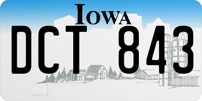 IA license plate DCT843