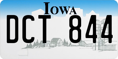 IA license plate DCT844