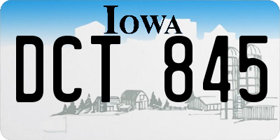 IA license plate DCT845