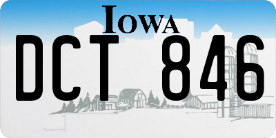 IA license plate DCT846