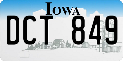 IA license plate DCT849