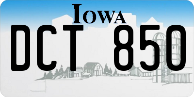 IA license plate DCT850