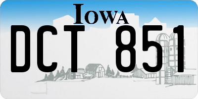 IA license plate DCT851