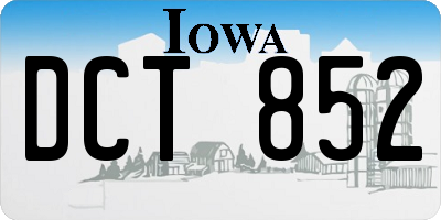 IA license plate DCT852