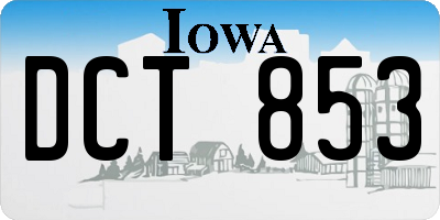 IA license plate DCT853