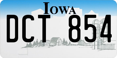 IA license plate DCT854