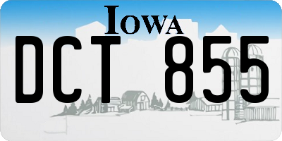 IA license plate DCT855