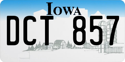 IA license plate DCT857