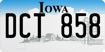 IA license plate DCT858