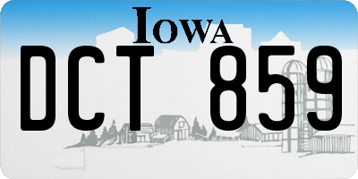 IA license plate DCT859