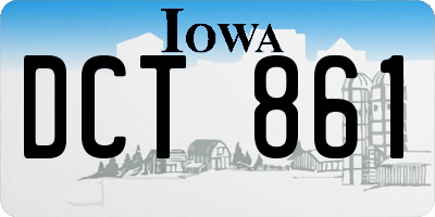 IA license plate DCT861