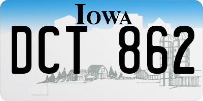 IA license plate DCT862