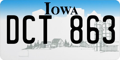 IA license plate DCT863