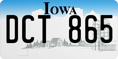 IA license plate DCT865
