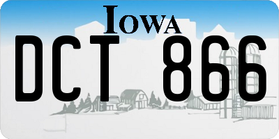 IA license plate DCT866