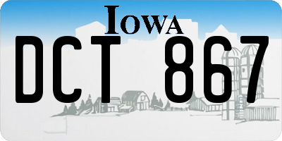IA license plate DCT867