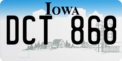 IA license plate DCT868