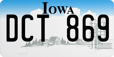 IA license plate DCT869
