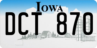 IA license plate DCT870