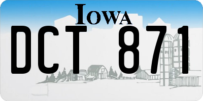 IA license plate DCT871