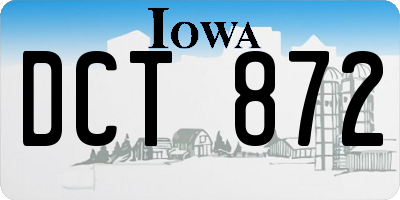IA license plate DCT872