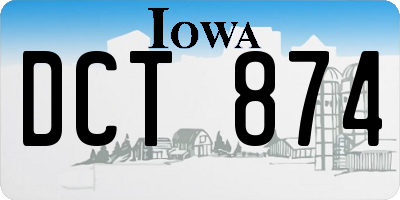 IA license plate DCT874