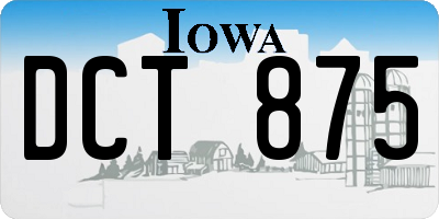 IA license plate DCT875