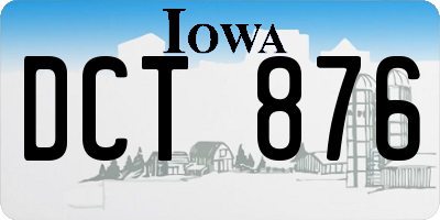 IA license plate DCT876