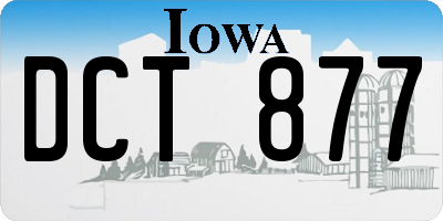 IA license plate DCT877