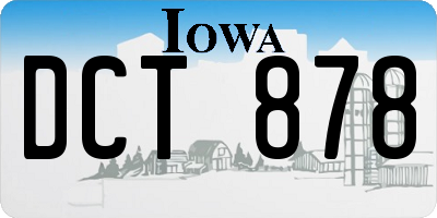 IA license plate DCT878