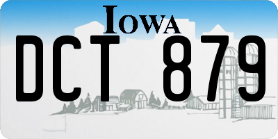 IA license plate DCT879