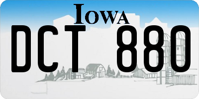 IA license plate DCT880