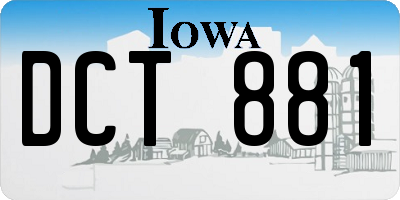 IA license plate DCT881