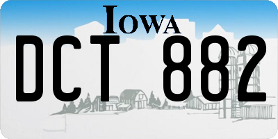 IA license plate DCT882