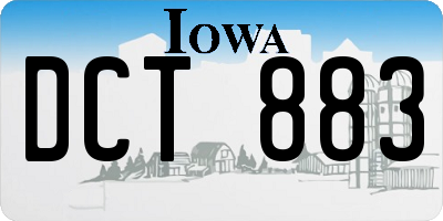 IA license plate DCT883