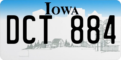 IA license plate DCT884