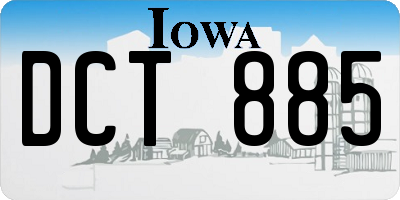 IA license plate DCT885