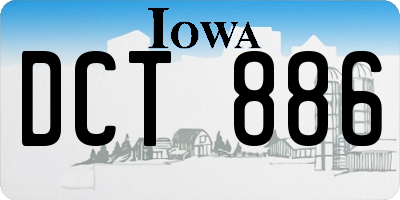 IA license plate DCT886