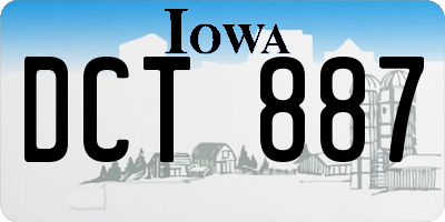 IA license plate DCT887
