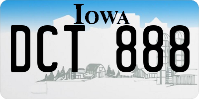 IA license plate DCT888